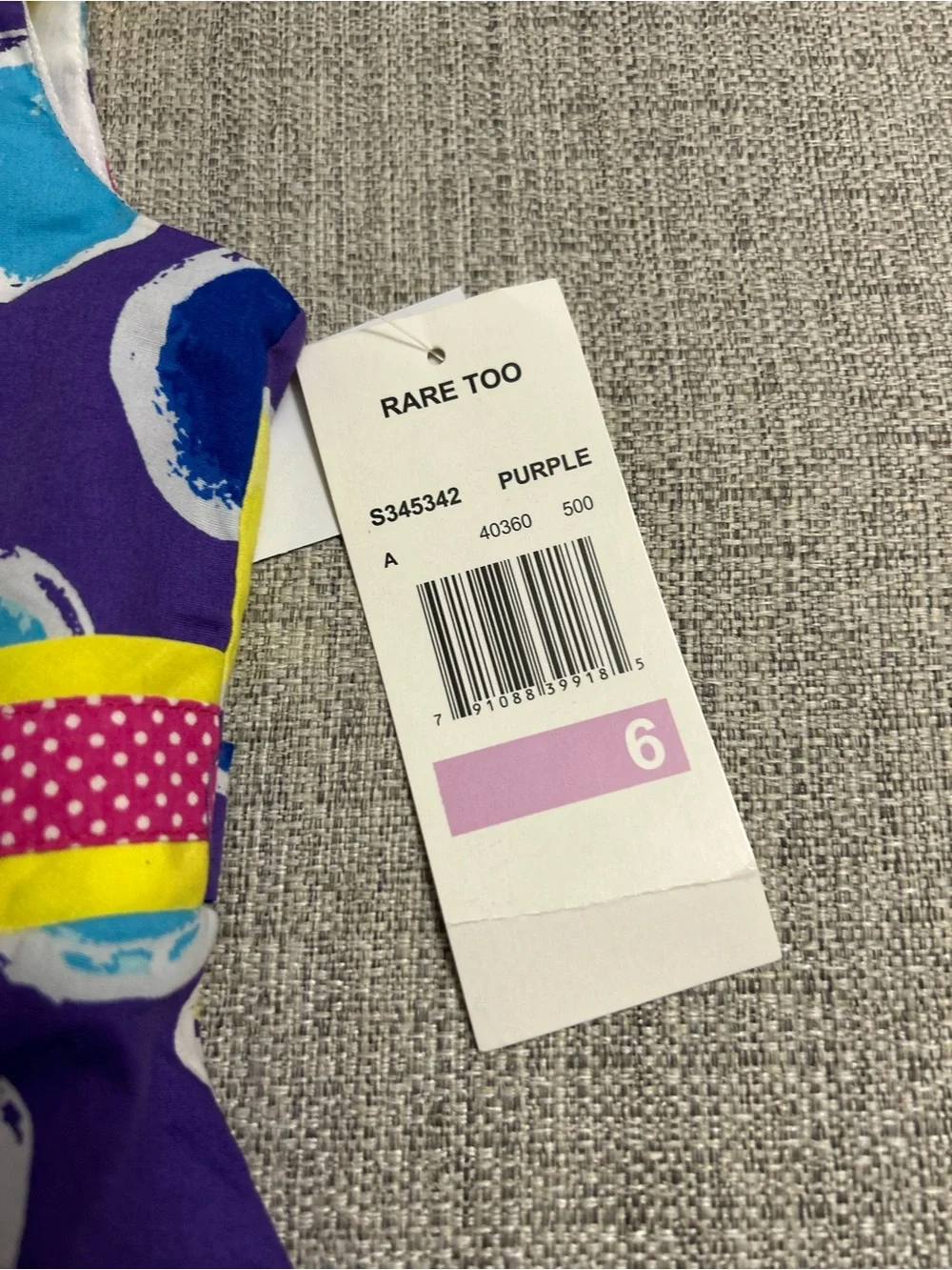 Rare,Too Purple Polka Dot Bow Sundress with Bright Multi Dots. Cotton Size 6 NWT